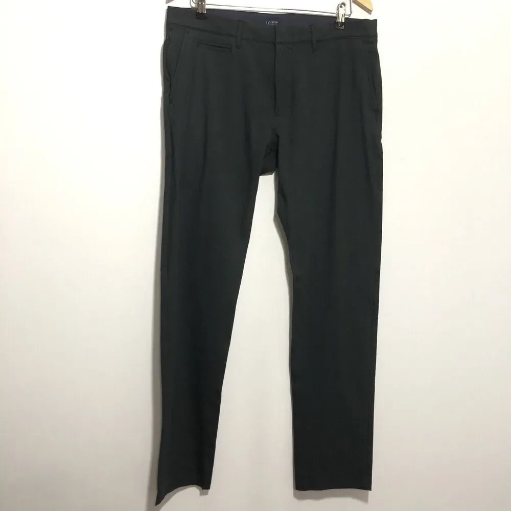 J.Crew Tech 484 Pants Mens 34 34 Black Slim Fit Straight Leg Stretch Preppy New
